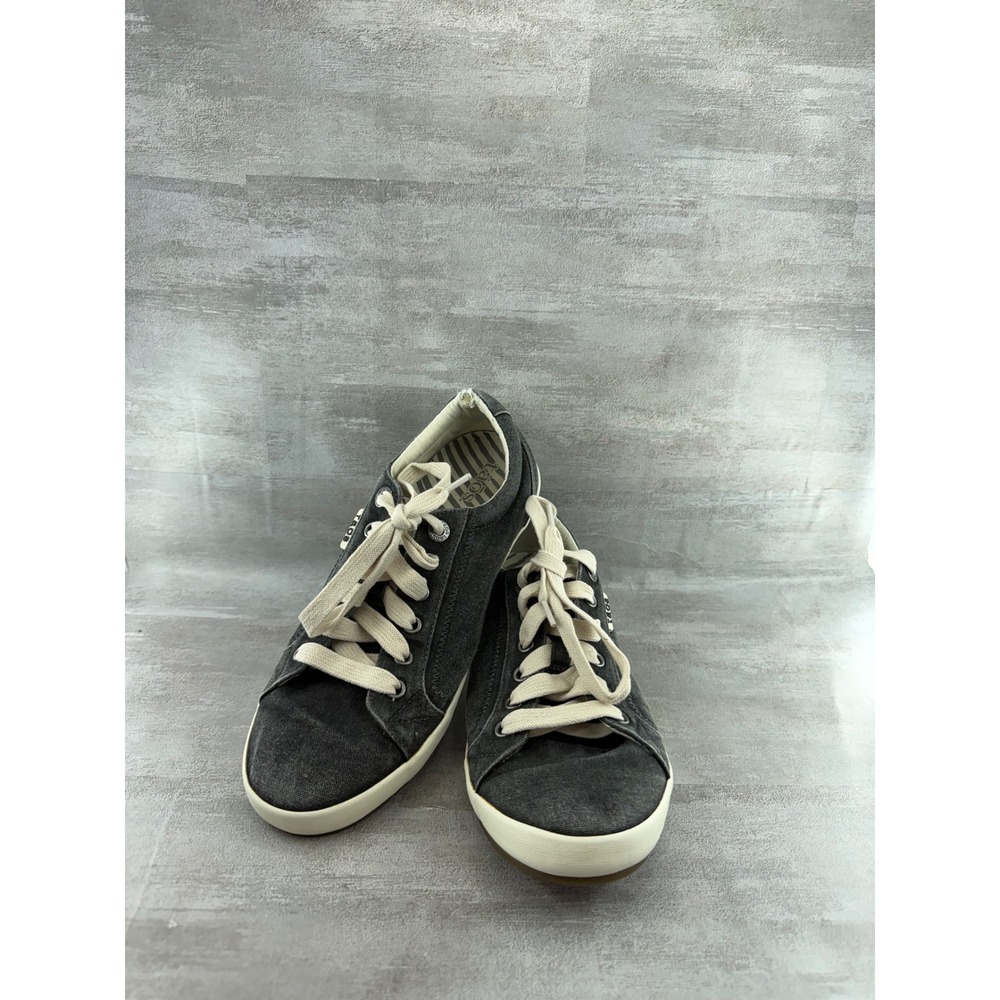 Taos Star Black Distressed Canvas Sneakers Women Size 9 Low Top STA-12844